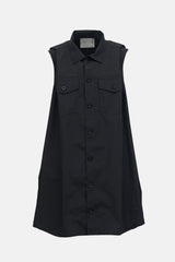 Sacai Pleated Sleeveless Shirt Dress