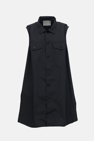 Sacai Pleated Sleeveless Shirt Dress
