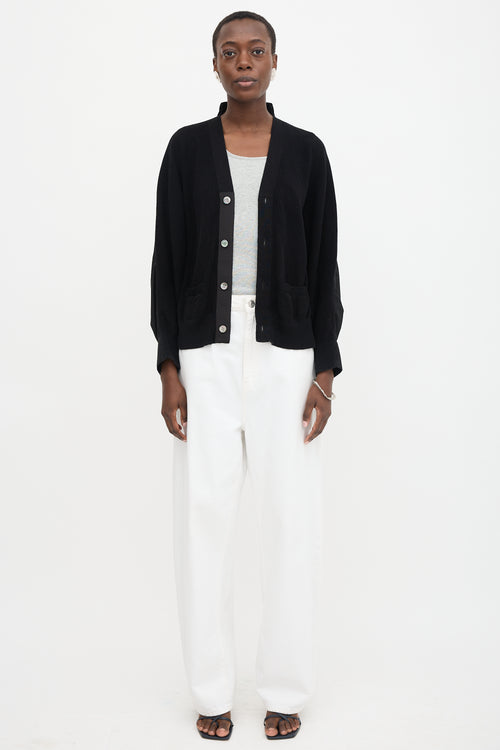 Sacai Poplin & Knit Cardigan
