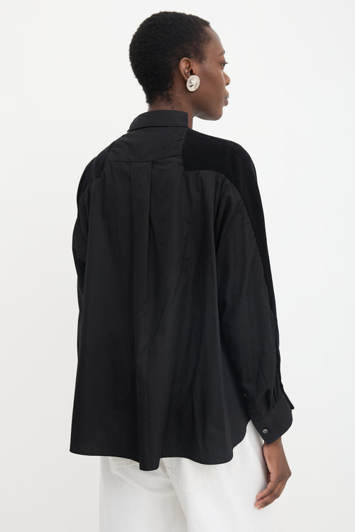 Sacai Poplin & Knit Cardigan