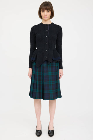 Sacai Cableknit Ruffled Cardigan