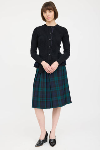 Sacai Cableknit Ruffled Cardigan