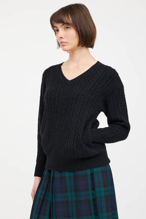 Sacai Cableknit Ruffled Sweater