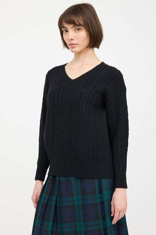 Sacai Cableknit Ruffled Sweater