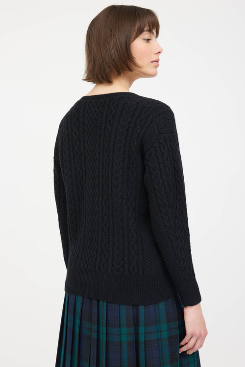 Sacai Cableknit Ruffled Sweater