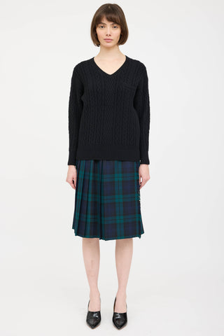 Sacai Cableknit Ruffled Sweater