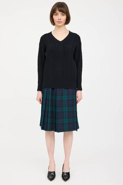 Sacai Cableknit Ruffled Sweater