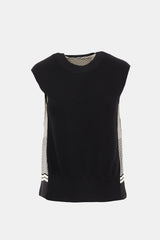 Sacai Ribbed Knit & Printed Top