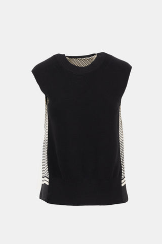 Sacai Ribbed Knit & Printed Top