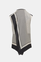 Sacai Ribbed Knit & Printed Top