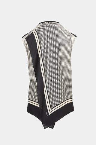Sacai Ribbed Knit & Printed Top