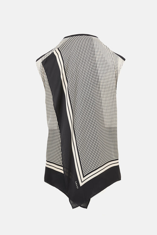 Sacai Ribbed Knit & Printed Top
