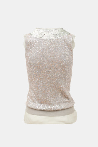 Sacai Sequin Sleeveless Top
