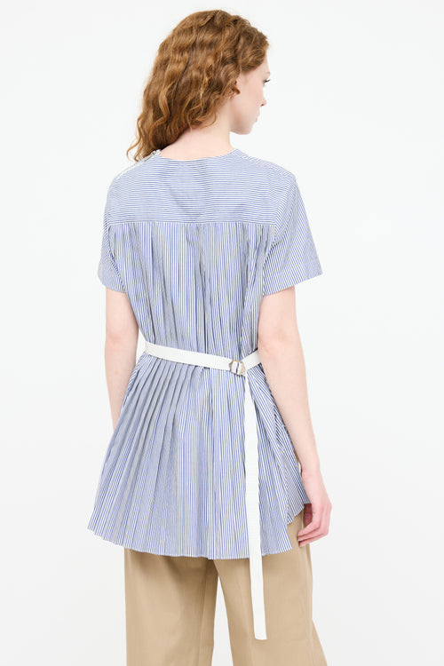 Sacai Striped Zip Belted Top