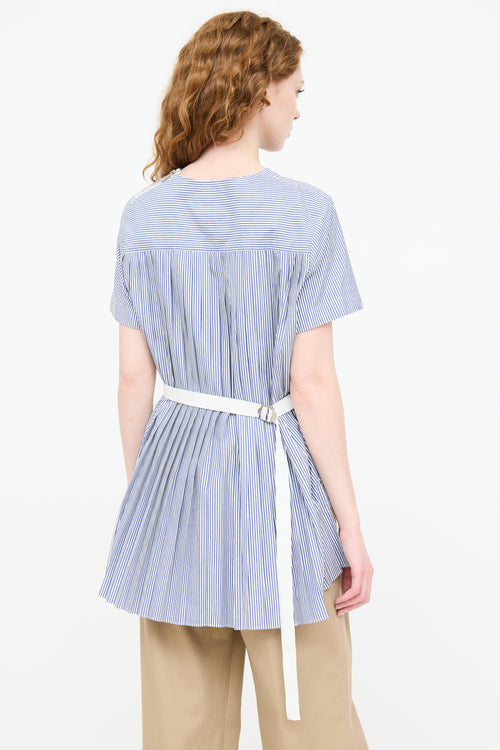 Sacai Striped Zip Belted Top