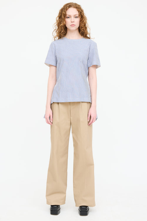 Sacai Striped Zip Belted Top