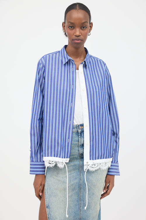 Sacai Striped Drawstring Shirt