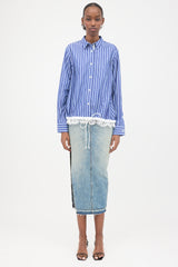 Sacai Striped Drawstring Shirt