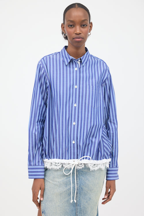 Sacai Striped Drawstring Shirt