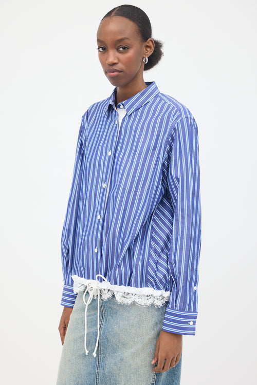 Sacai Striped Drawstring Shirt