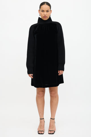 Sacai Velvet Turtleneck Dress