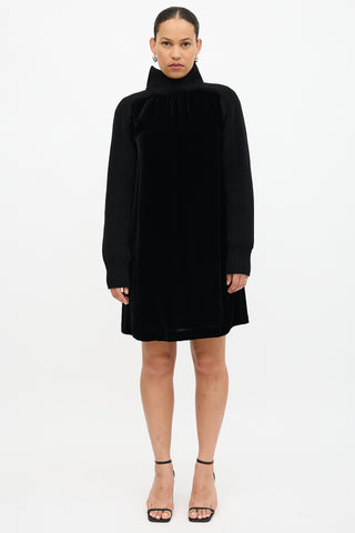 Sacai Velvet Turtleneck Dress