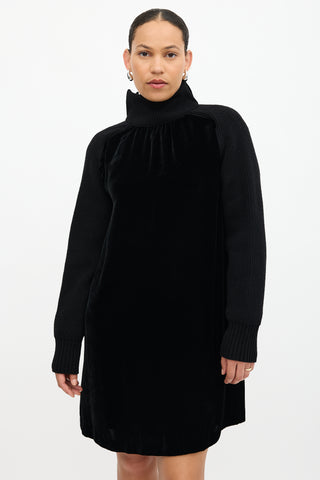 Sacai Velvet Turtleneck Dress