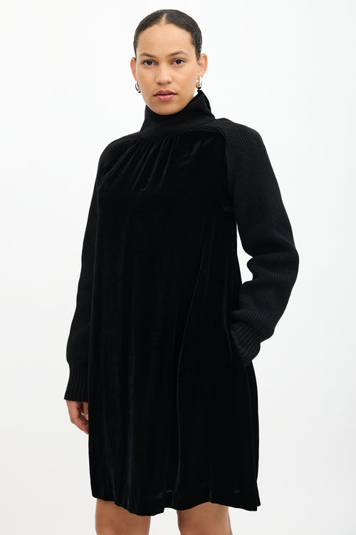 Sacai Velvet Turtleneck Dress