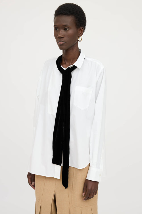 Sacai Bow Button Up Top