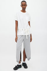 Sacai White & Silver Grommet T-Shirt