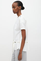 Sacai White & Silver Grommet T-Shirt