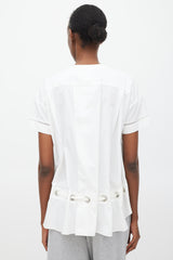 Sacai White & Silver Grommet T-Shirt