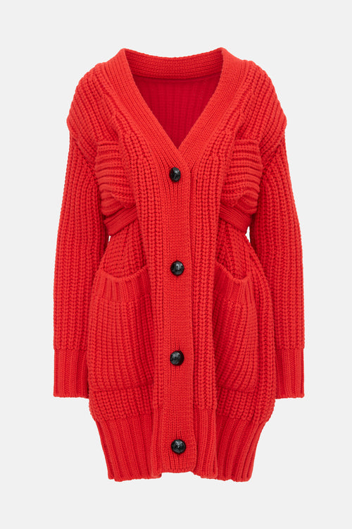 Sacai Wool Cinched Cardigan