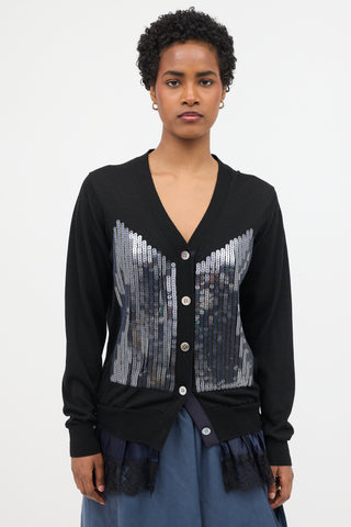 Sacai Wool Embellished Cardigan