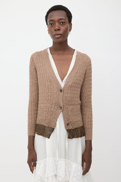 Sacai Wool Embellished Cardigan