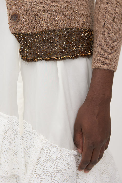 Sacai Wool Embellished Cardigan