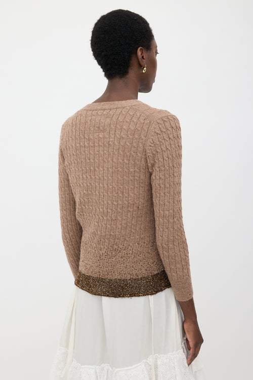 Sacai Wool Embellished Cardigan