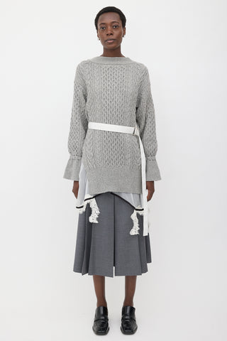 Sacai Wool Layered Sweater Dress