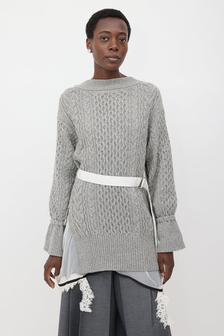 Sacai Wool Layered Sweater Dress