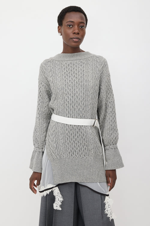 Sacai Wool Layered Sweater Dress