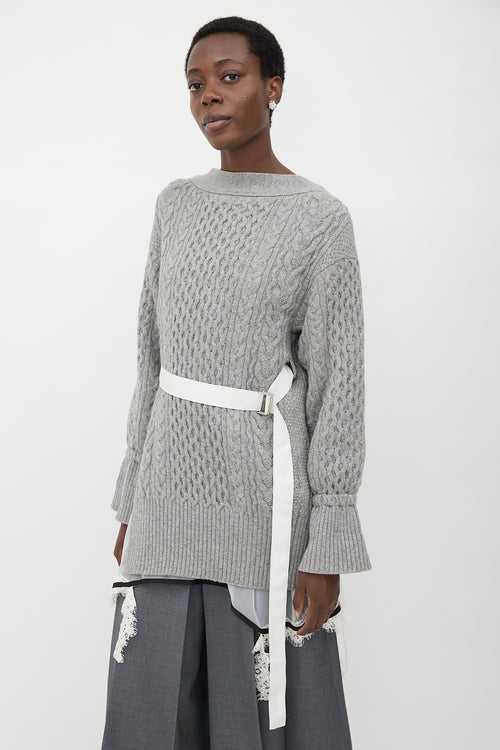 Sacai Wool Layered Sweater Dress