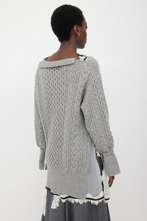 Sacai Wool Layered Sweater Dress