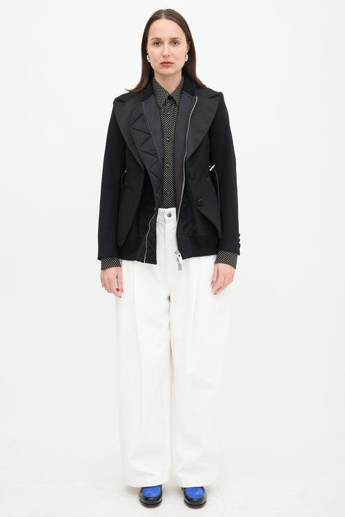 Sacai Wool & Nylon Layered Jacket