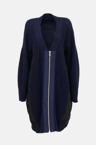 Sacai Wool & Nylon Panelled Cardigan