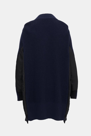 Sacai Wool & Nylon Panelled Cardigan