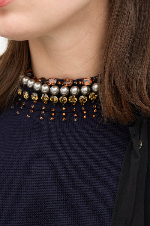 Sacai Wool & Silk Wraparound Sweater