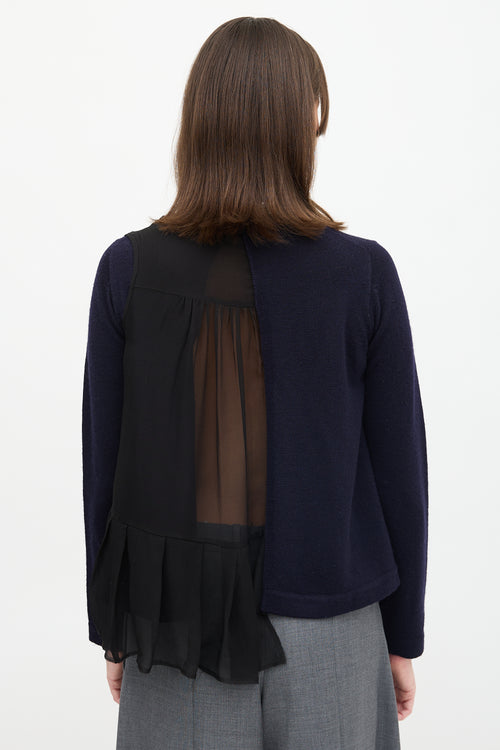 Sacai Wool & Silk Wraparound Sweater