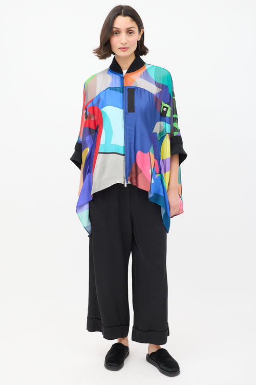 Sacai X KAWS Multicolour Printed Blouson Jacket