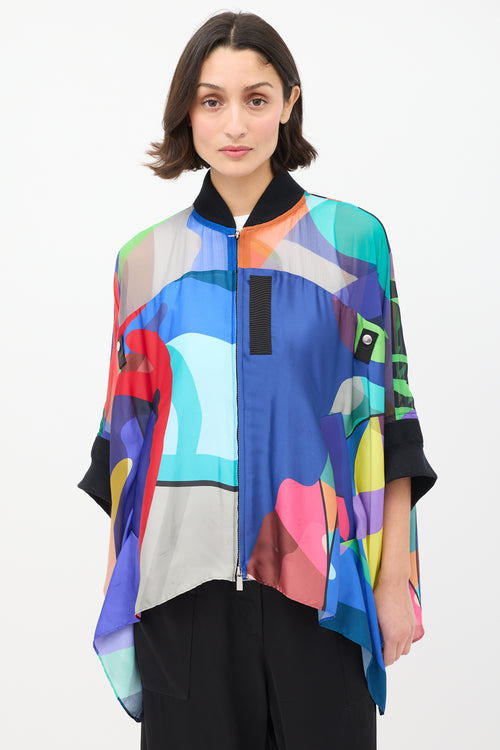 Sacai X KAWS Multicolour Printed Blouson Jacket