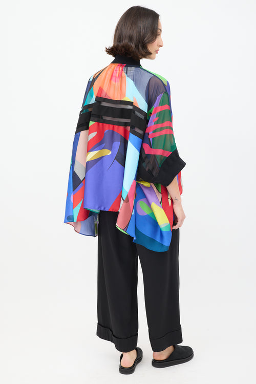 Sacai X KAWS Multicolour Printed Blouson Jacket